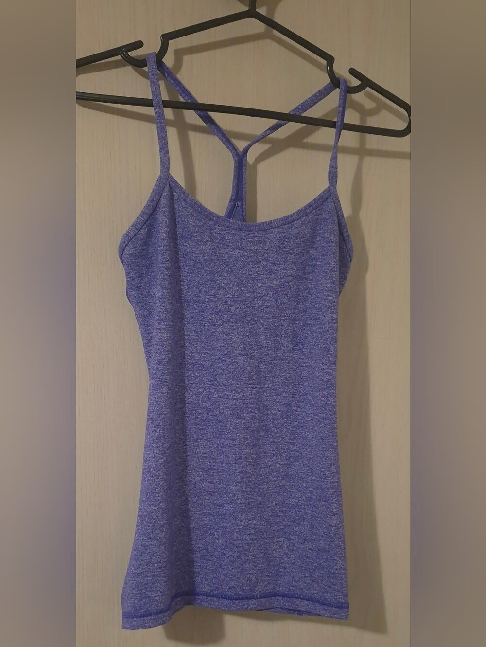 Lululemon Power Y Tank *Luon Heathered Iris Flower Size 4 Built-In Bra